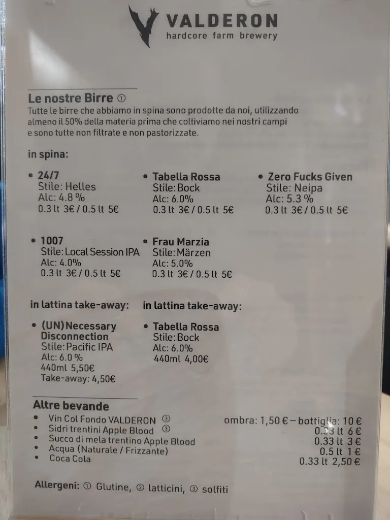 Menu_Valderon - Birrificio Agricolo_Bigolino_immagine_1