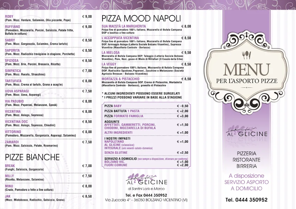 Menu_AL GLICINE RISTORANTE PIZZERIA BIRRERIA_Bolzano Vicentino_image_2