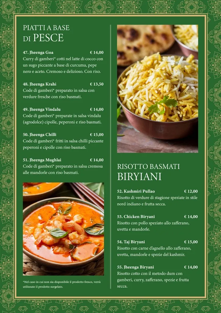 Menü_ristorante Indian House_Belluno_Bild_2