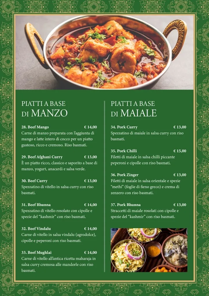 Menü_ristorante Indian House_Belluno_Bild_3