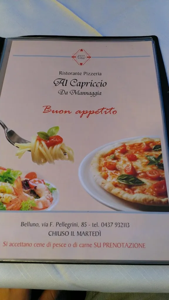 Menu_Ristorante Pizzeria Al Capriccio Da Mannaggia_Belluno_image_1