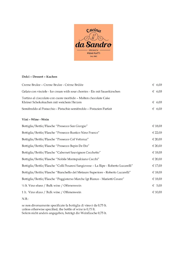 Menü_Da Sandro_Borso del Grappa_Bild_1