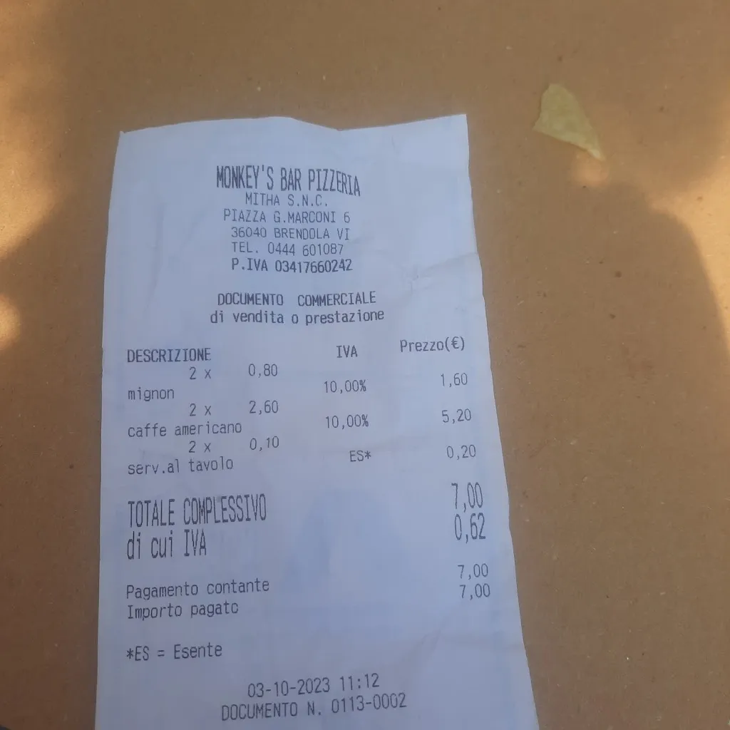 alessandra marchetti_Monkey's Cafè e Pizzeria_Brendola_review