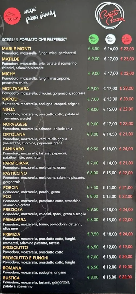 Menu_Pronto Pizza di Luca Giannaccari & C. S.a.s._Bovolone_immagine_1