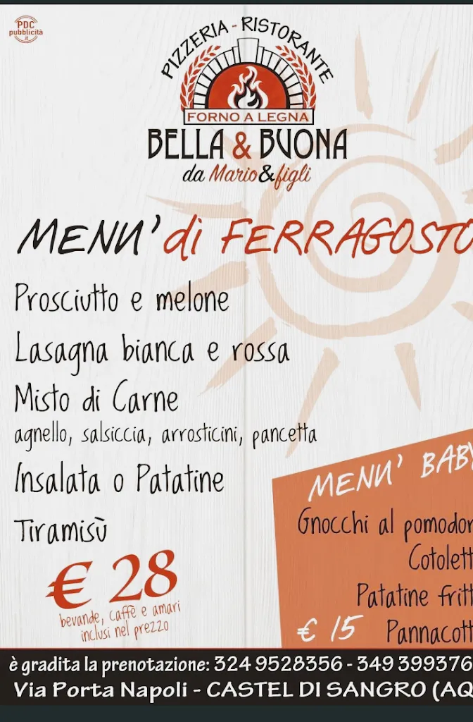 Menu_Ristorante Pizzeria Bella e Buona_Castel di Sangro_image_1