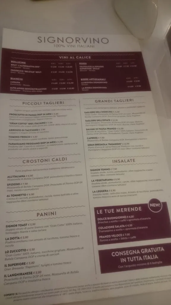 Menu_Signorvino Oppeano-Vallese_Ca' degli Oppi_image_1