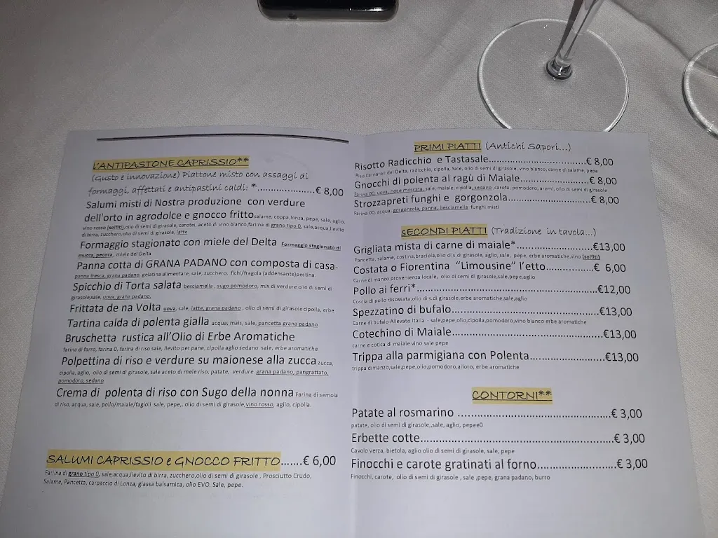 Menu_Ristorante Agriturismo Caprissio_Ca' Tiepolo_image_1