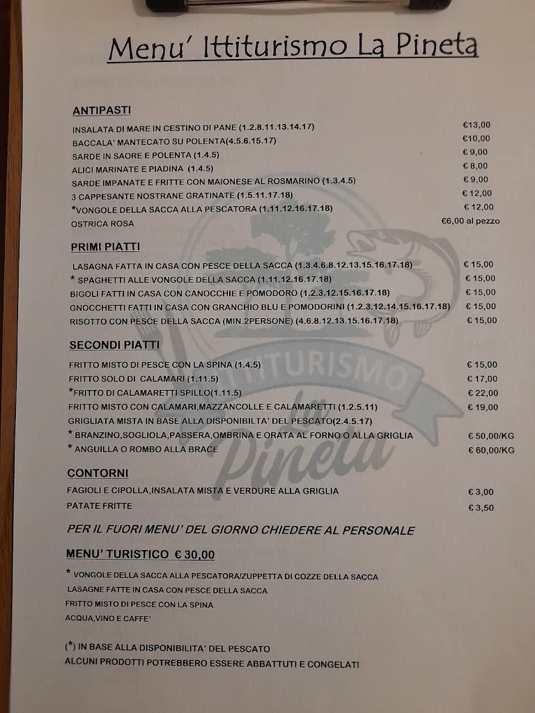 Menu_Ittiturismo La Pineta_Ca' Tiepolo_image_1