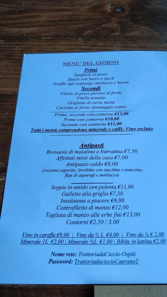 Menu_Trattoria Da Ciccio di Spadetto G. e C._Caerano di San Marco_immagine_2