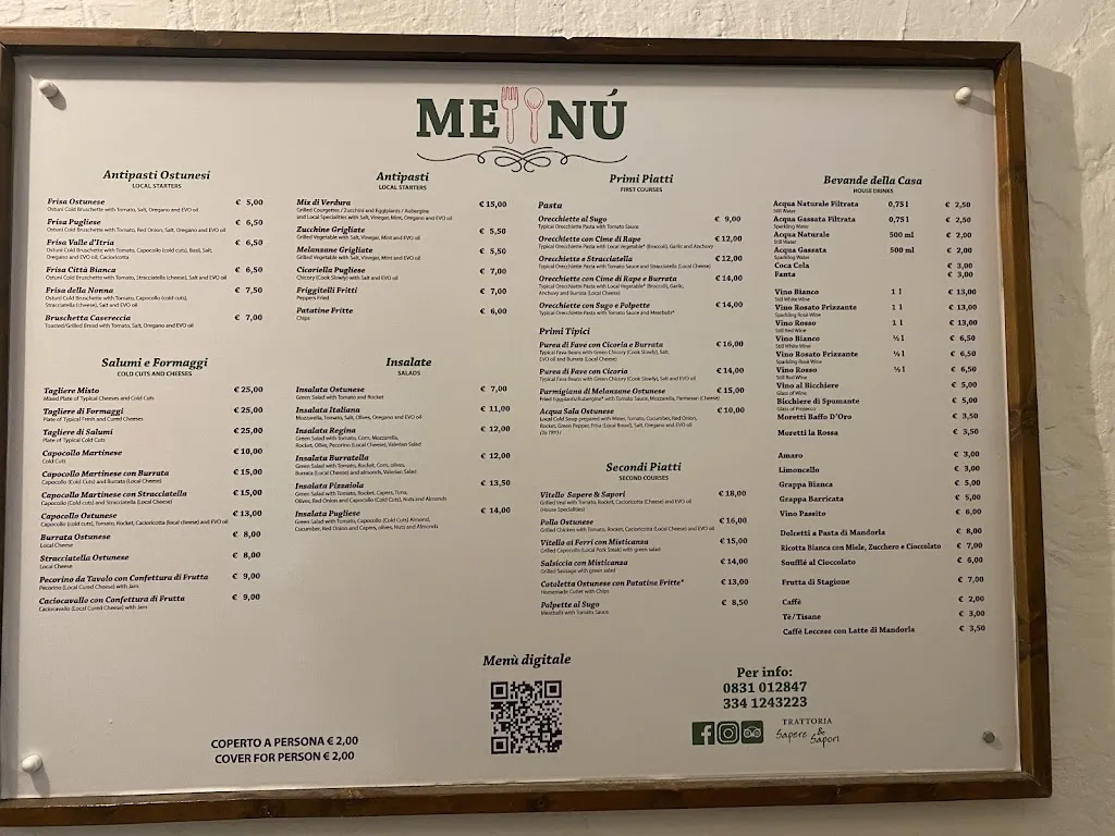 Menu_Trattoria Sapere E Sapori_Ostuni_immagine_1