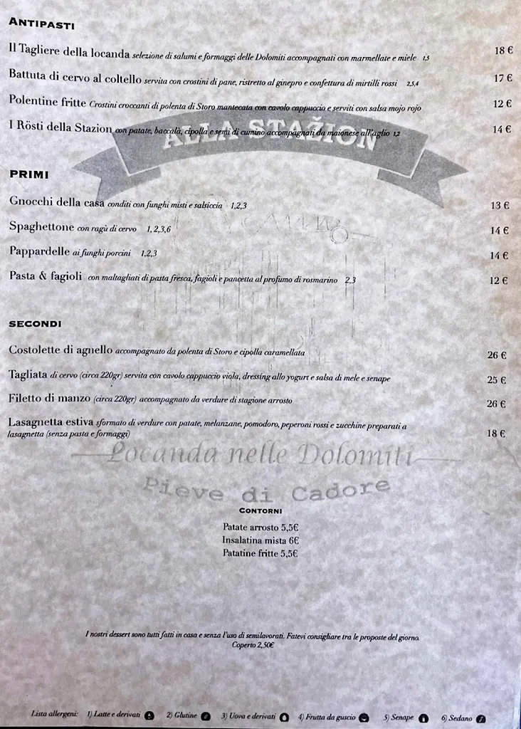 Menu_Alla Stazion Locanda nelle Dolomiti Camere,Ristorante,Bar_Calalzo di Cadore_image_1