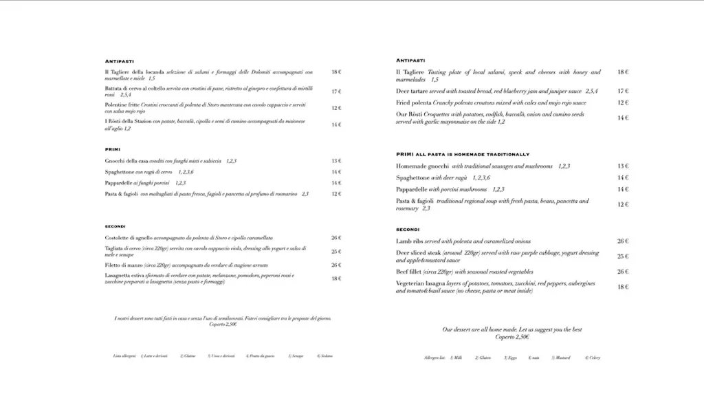 Menu_Alla Stazion Locanda nelle Dolomiti Camere,Ristorante,Bar_Calalzo di Cadore_image_2