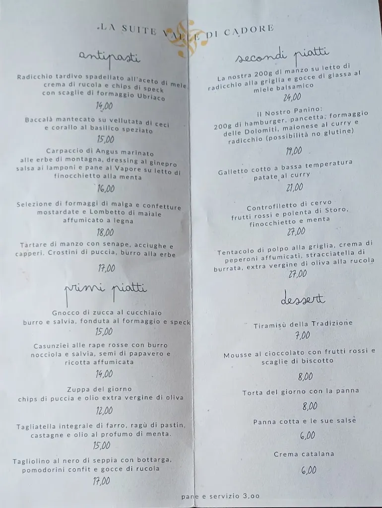 Menu_La Suite Valle di Cadore - Ristorante Pizzeria_Calalzo di Cadore_image_1