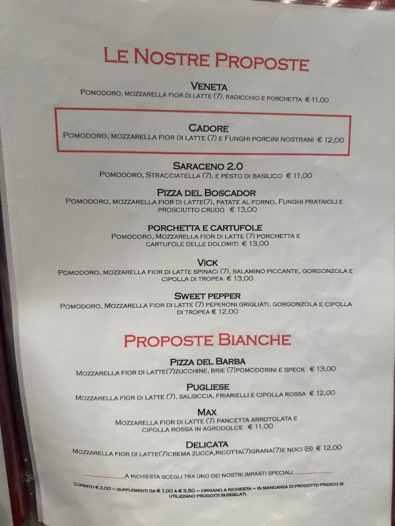 Menu_Ristorante Pizzeria Saraceno_Calalzo di Cadore_image_1