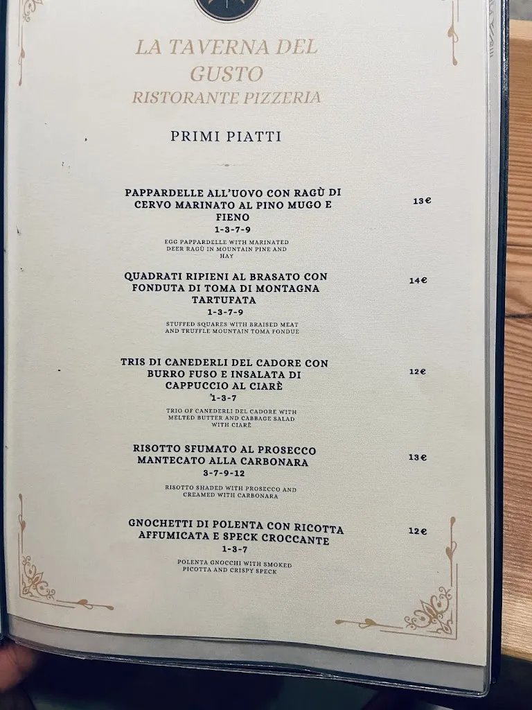 Menu_La Taverna del Gusto pieve di cadore_Calalzo di Cadore_image_2