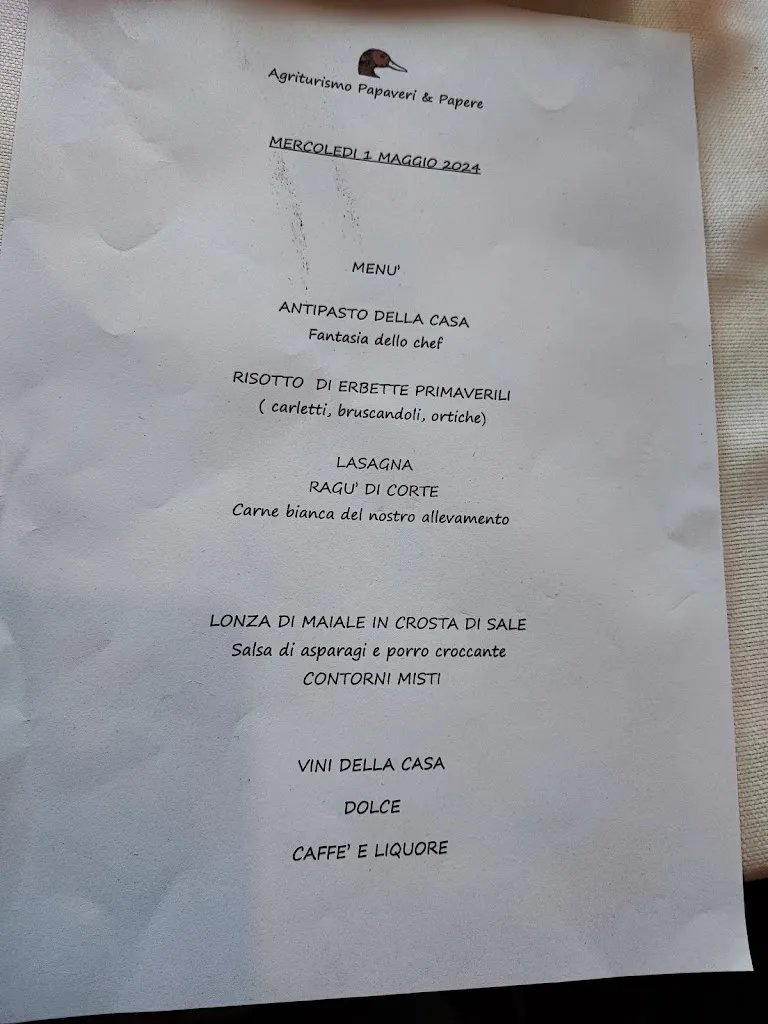 Menu_Agriturismo Papaveri e Papere di azienda agricola Bottazzin Raffaela e figli -Caltana Ve_Caltana_image_1