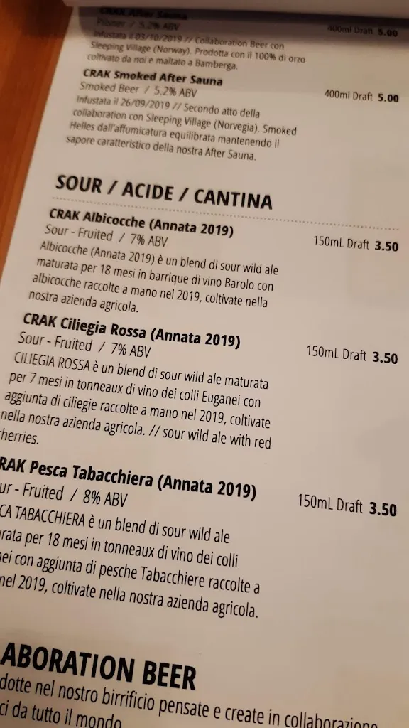 Menü_CRAK Brewery & Taproom_Campodarsego_Bild_1