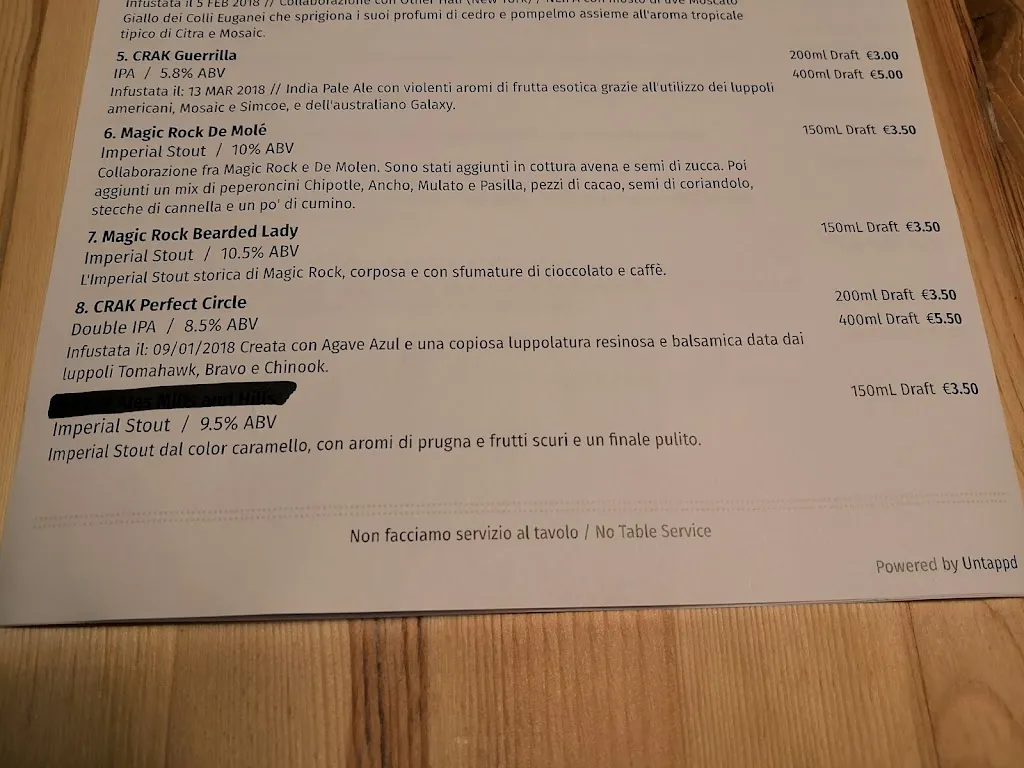 Menü_CRAK Brewery & Taproom_Campodarsego_Bild_3