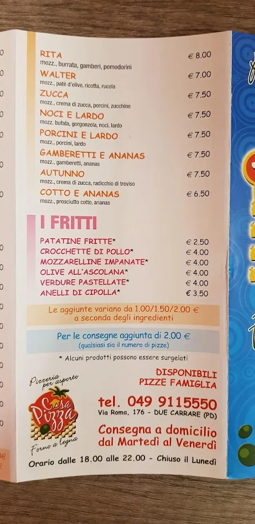 Menu_Casa Pizza Di Ferro Giancarlo & C._Carrara San Giorgio_immagine_1