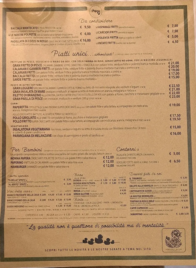 Menü_Le Papere in Barchessa_Casale sul Sile_Bild_1