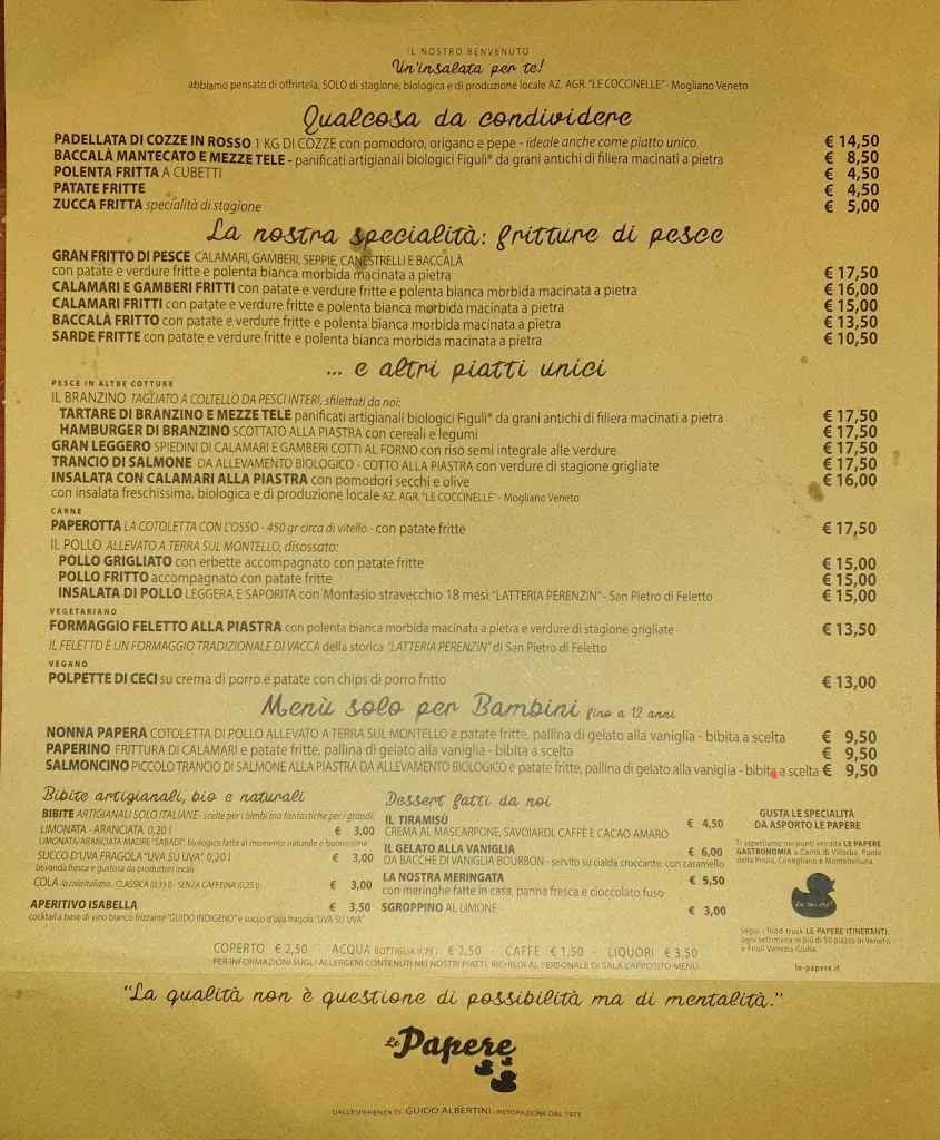 Menü_Le Papere in Barchessa_Casale sul Sile_Bild_3