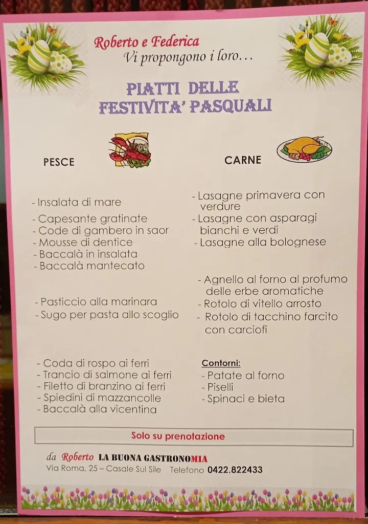 Menü_Da Roberto La Buona Gastronomia di Vecchiato Roberto_Casale sul Sile_Bild_1