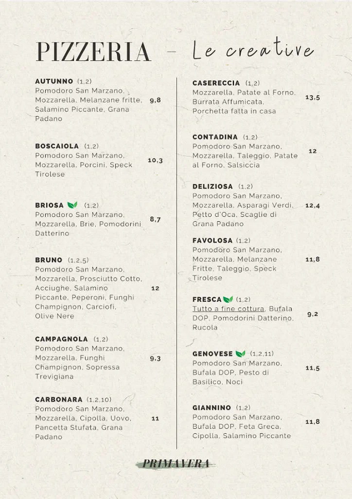 Menu_Pizzeria Ristorante Primavera_Casier_image_4