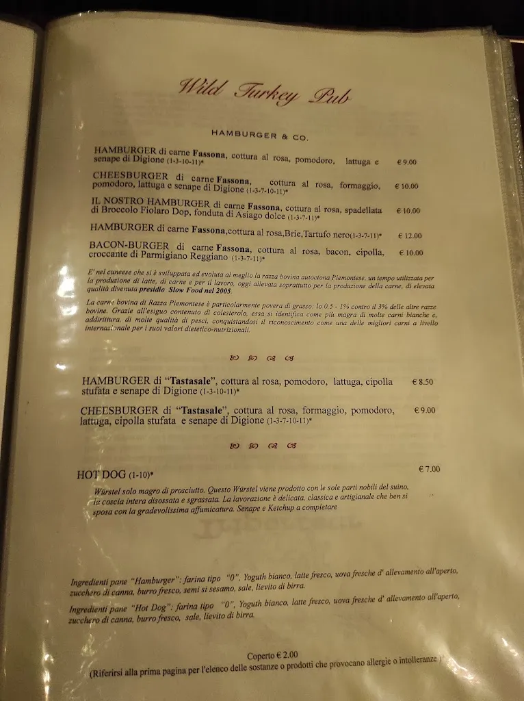 Menu_Wild Turkey Pub_Castelgomberto_image_2