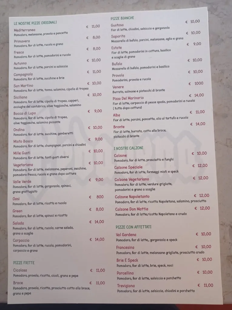 Menu_Pizzeria birreria Pedavena_Castello di Godego_image_3