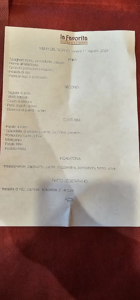 Menu_La Favorita Pizzeria Ristorante_Castelfranco Veneto_image_2