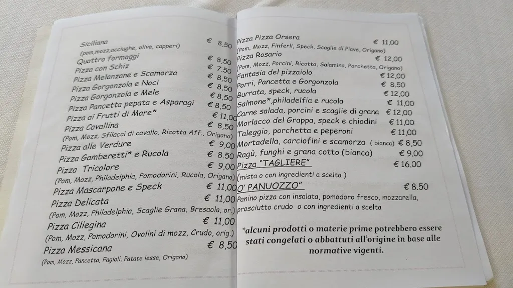 Menu_Pizzeria da Rosario Ristorante Bar Locazione Turistica_Cesiomaggiore_image_1