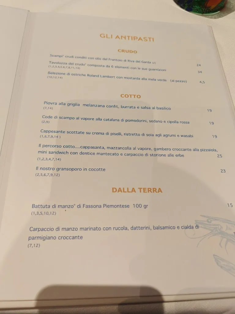 Menü_Ristorante Tajer D'Oro_Chiarano_Bild_1