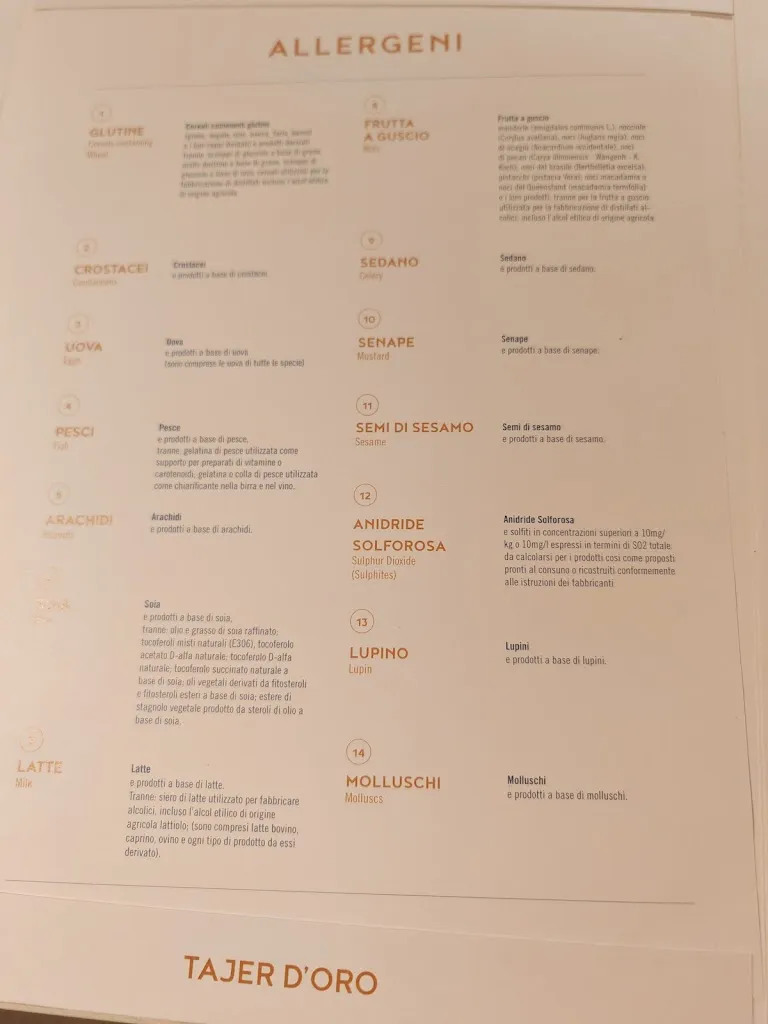 Menü_Ristorante Tajer D'Oro_Chiarano_Bild_2