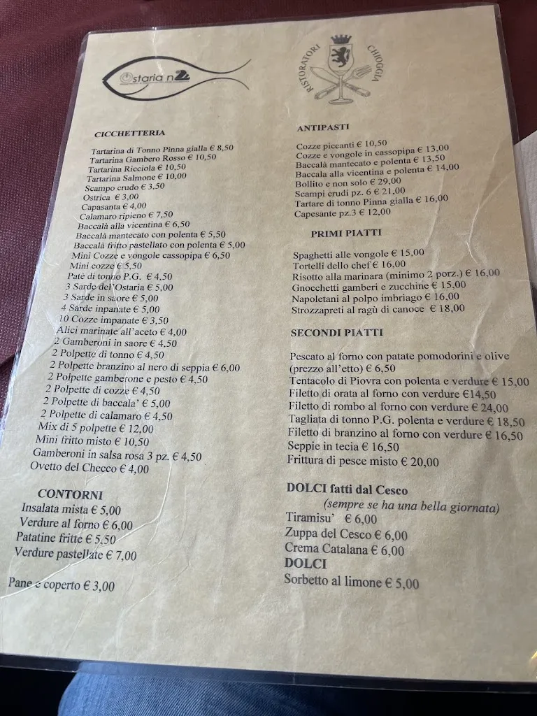 Menu_Ostaria N°2_Chioggia_image_2