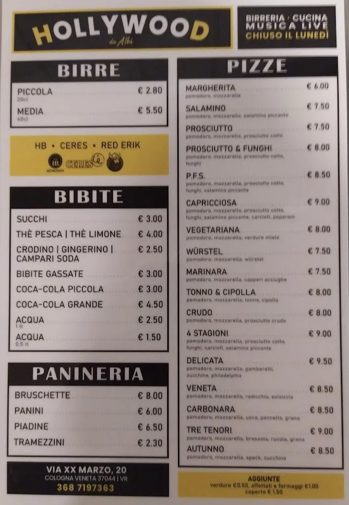 Menu_Pizzeria Hollywood_Cologna Veneta_image_1