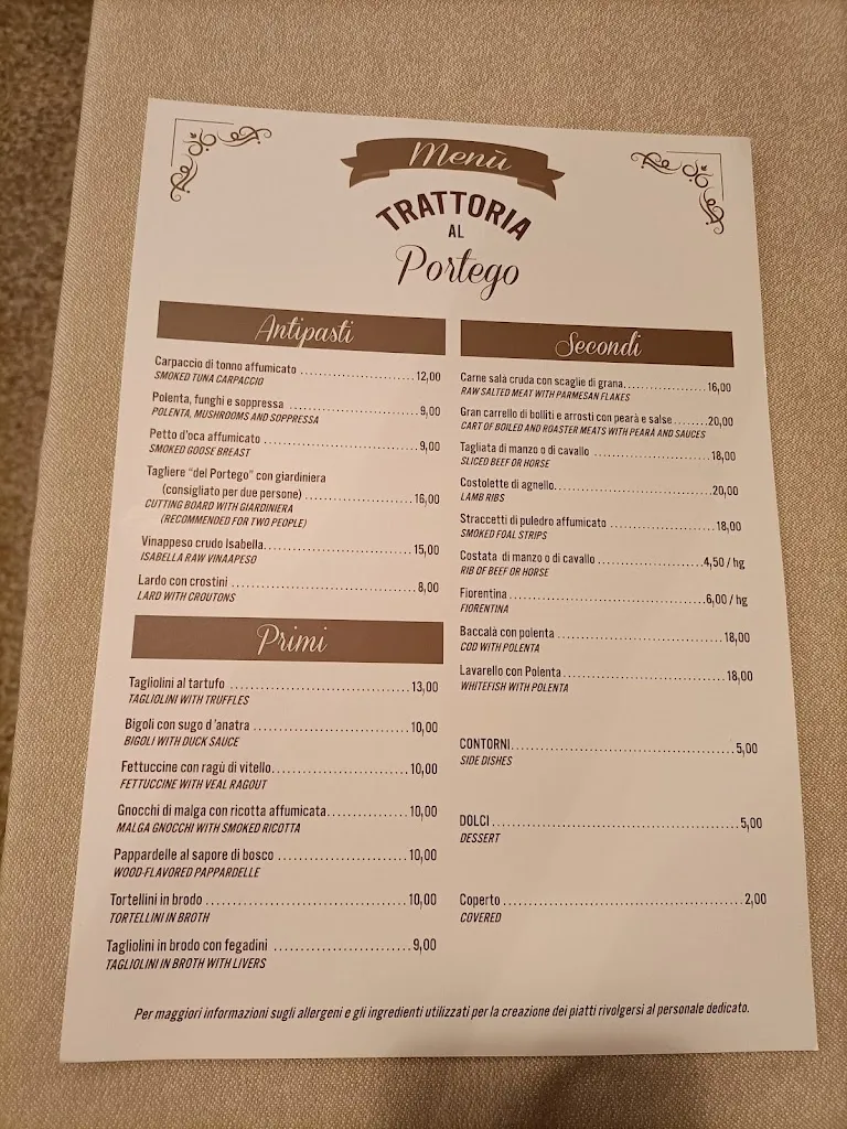 Menü_Trattoria Al Portego_Colognola ai Colli_Bild_2