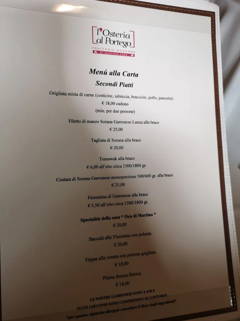 Menu_l' Osteria Al Portego -Borgo di Bassano - Trattoria Moderna - Pizzeria_Cittadella_image_4