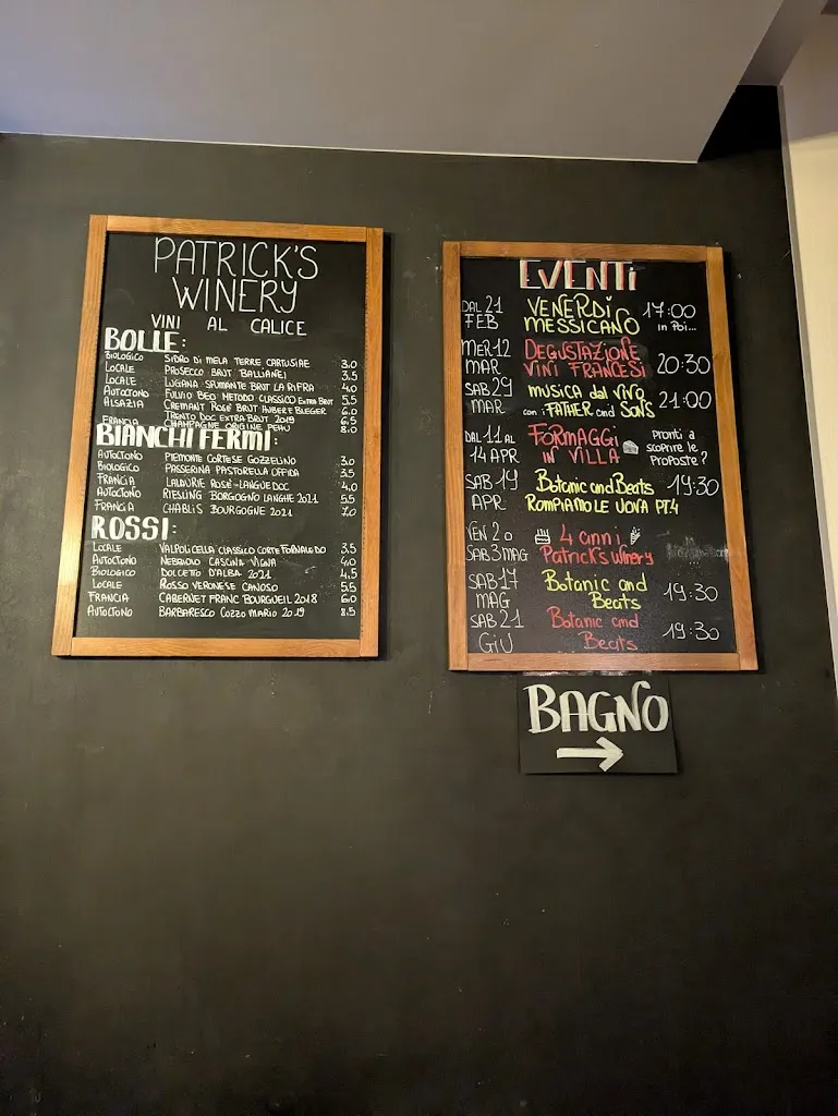 Menu_Patrick's Winery Enoteca & Gineria_Cittadella_immagine_2