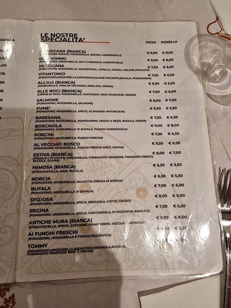Menu_Pizzeria Antiche Mura Di Zaccaro Nicola_Palo del Colle_immagine_2