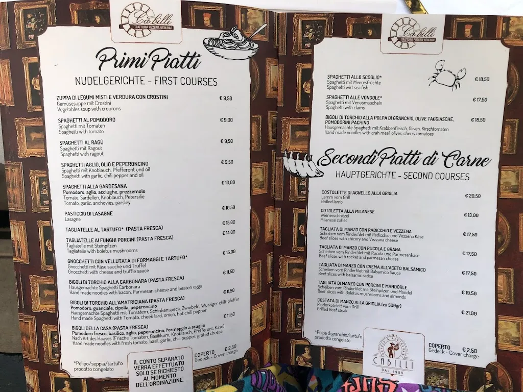 Menu_Pizzeria Trattoria Ca' Billi_Costermano_image_1