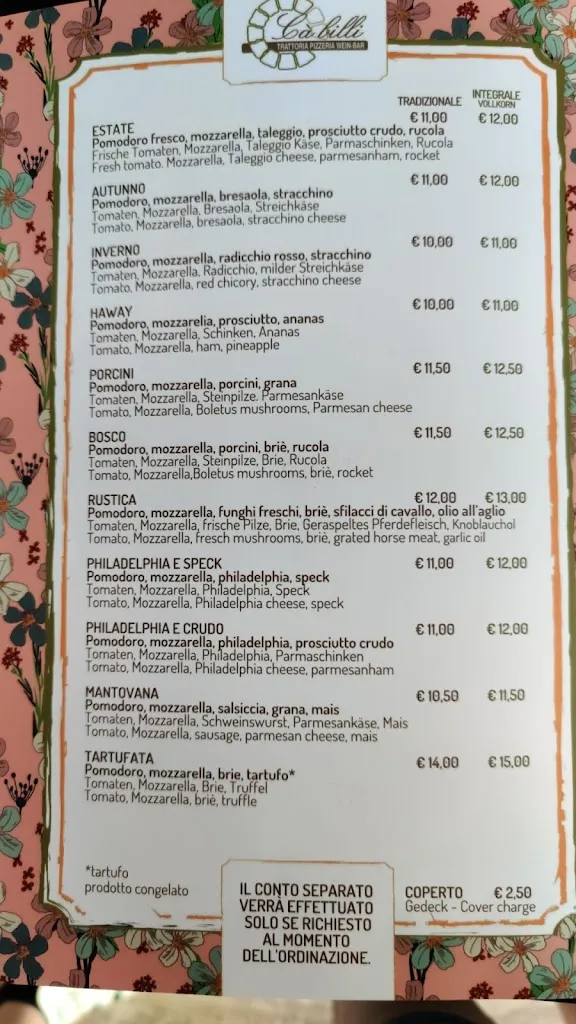 Menu_Pizzeria Trattoria Ca' Billi_Costermano_image_3