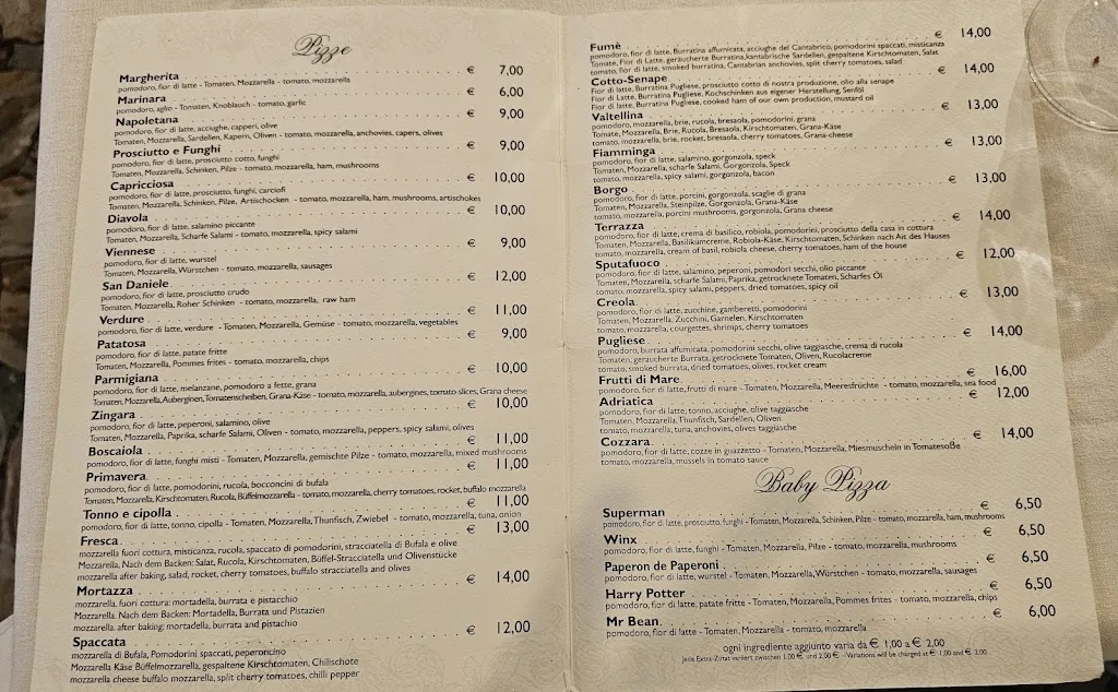 Menü_Terrace Grill Restaurant Pizzeria_Crepaldo_Bild_1