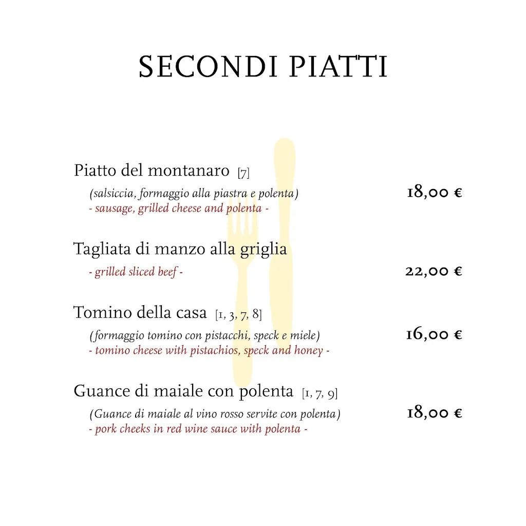 Menü_Ristorante Alla tana_Domegge di Cadore_Bild_2