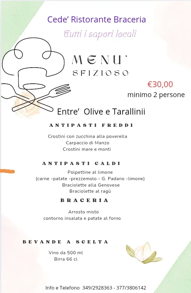 Menu_Pizzeria Braceria Cedé_Palo del Colle_image_4