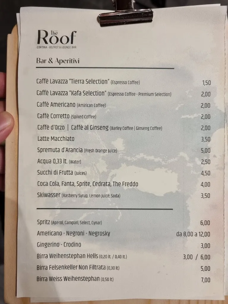 Menu_The Roof Cortina_Cortina d'Ampezzo_image_1