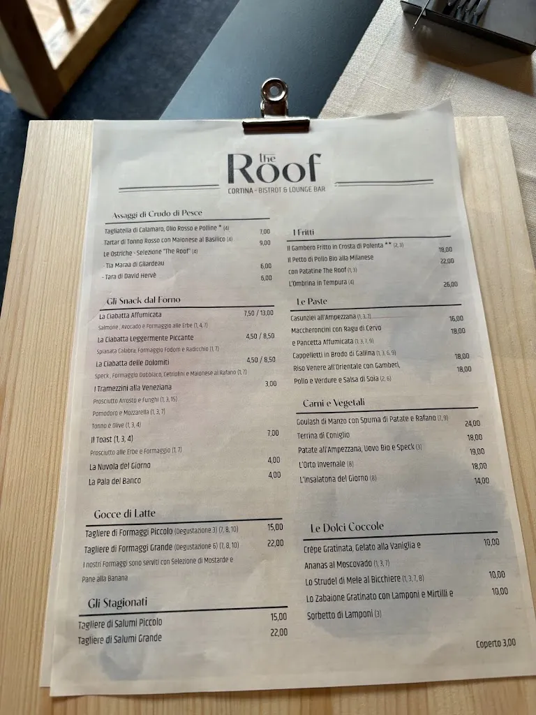 Menu_The Roof Cortina_Cortina d'Ampezzo_image_2