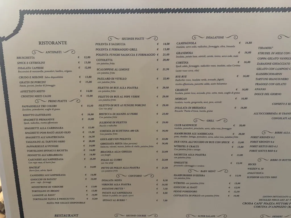 Menu_Pizzeria Ristorante Croda Cafè_Cortina d'Ampezzo_image_1