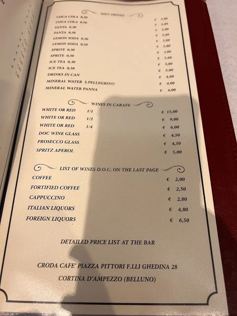 Menu_Pizzeria Ristorante Croda Cafè_Cortina d'Ampezzo_image_4