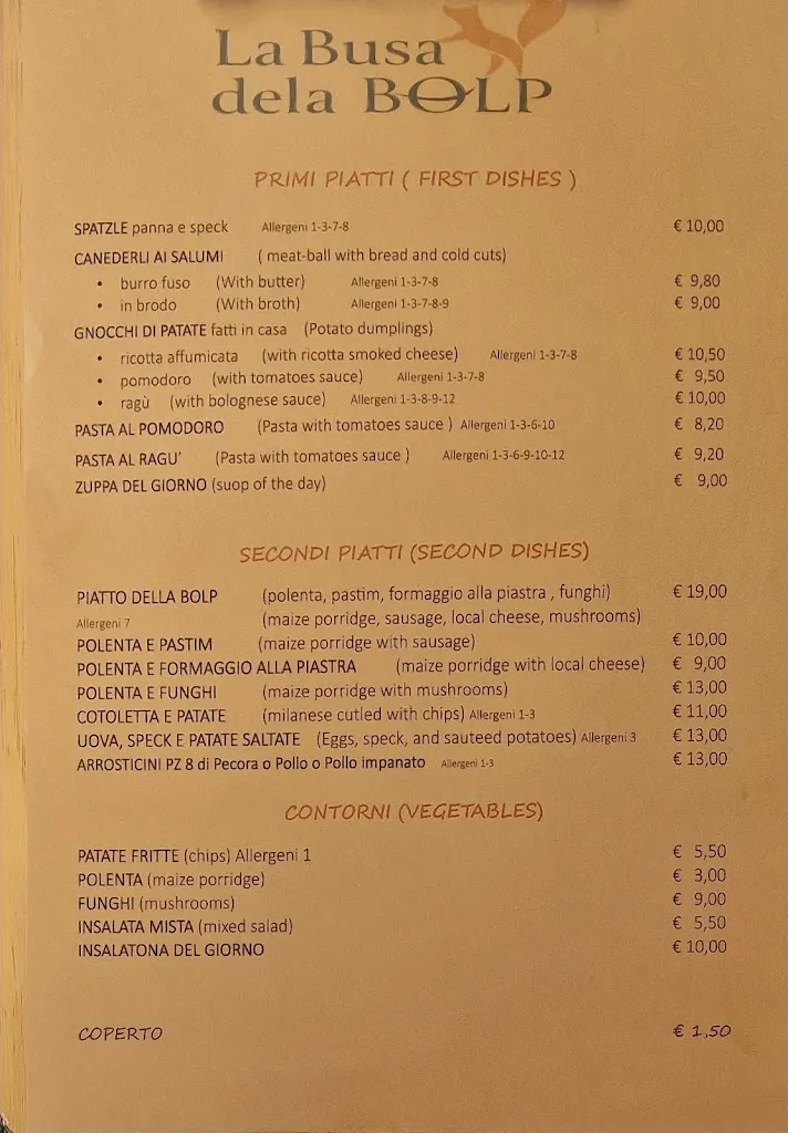 Menu_La busa de la Bólp_Falcade Alto_immagine_1