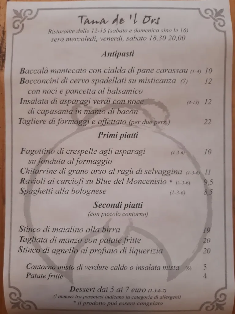 Menu_Locanda Tana de l'Ors_Forno di Zoldo_image_1